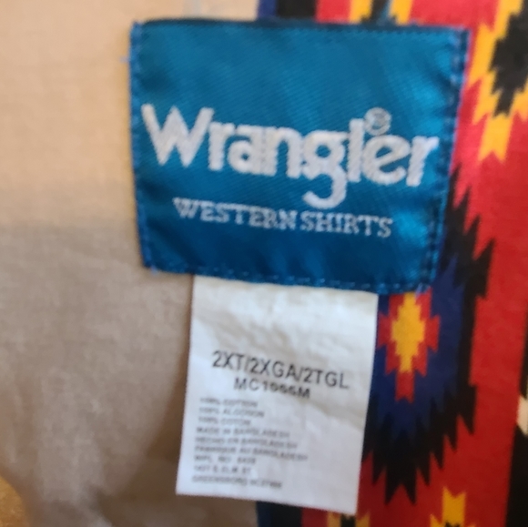 Vintage Wrangler Western Cowboy Shirt Long Sleeve decorative Button Down Rare - Picture 4 of 4